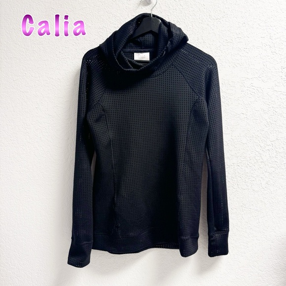 Calia Black Perforated Performance Longline Hoodie Womans SM - Picture 2 of 10